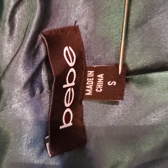 Bebe Trench Coat - Belted Peacoat Long Trench - Gorgeous Teal Green Colour Sz S - Picture 8 of 13